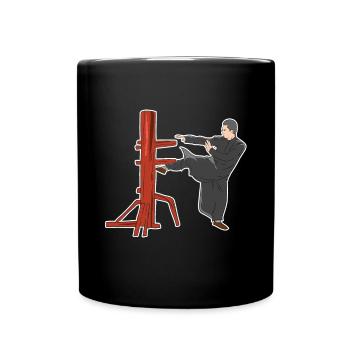 Wing Chun Kampfpose - Tasse einfarbig - Schwarz - Vorne