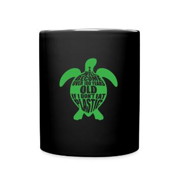 Plastic Kills Turtles - Plastic Kills turtles - Full Colour Mug - black - Front