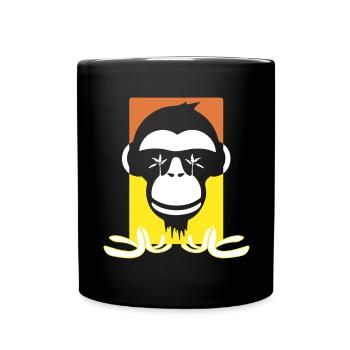 Lustiger Affe - Tasse einfarbig - Schwarz - Vorne