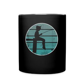 Angeln Geschenk Angler - Tasse einfarbig - Schwarz - Vorne