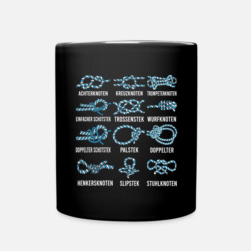 12 knots boat sailing captain sailor's knot - Full Colour Mug - black