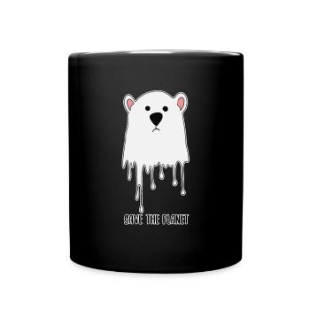 Schmelzender Polarbär Klimaschutz Klimawandel Welt - Tasse einfarbig - Schwarz - Vorne