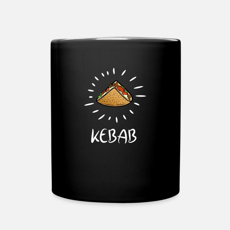 Döner Kebab KEBAB weiss Geschenk - Tasse einfarbig - Schwarz