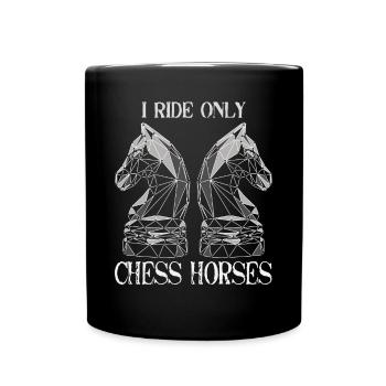 Schach Schachfiguren Schachspiel Lustig Geschenk - Tasse einfarbig - Schwarz - Vorne