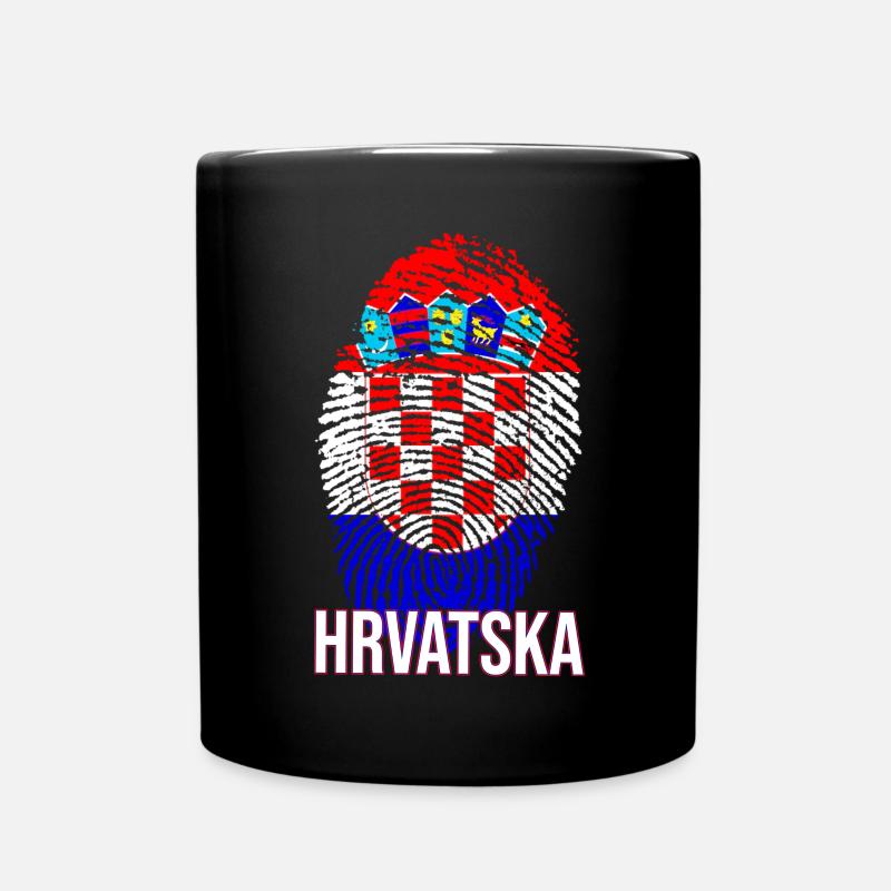 HRVATSKA Design mit kroatischer Flagge - Tasse einfarbig - Schwarz