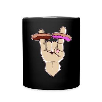 2 Donuts from Hell - Tasse einfarbig - Schwarz - Vorne