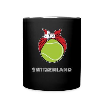 Switzerland Mens Tennis Top for Swiss Players, - Full Colour Mug - black - Front