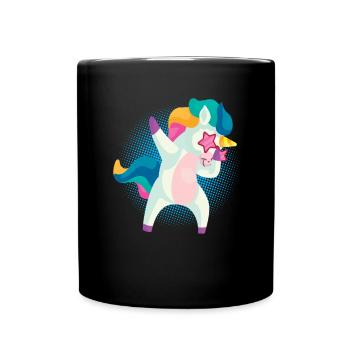 Dabbing Einhorn Dabben Dab Tanzen Lustig Geschenk - Tasse einfarbig - Schwarz - Vorne