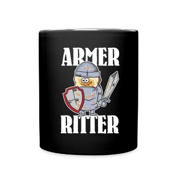 Armer Ritter, Frech Toast - Tasse einfarbig - Schwarz - Vorne