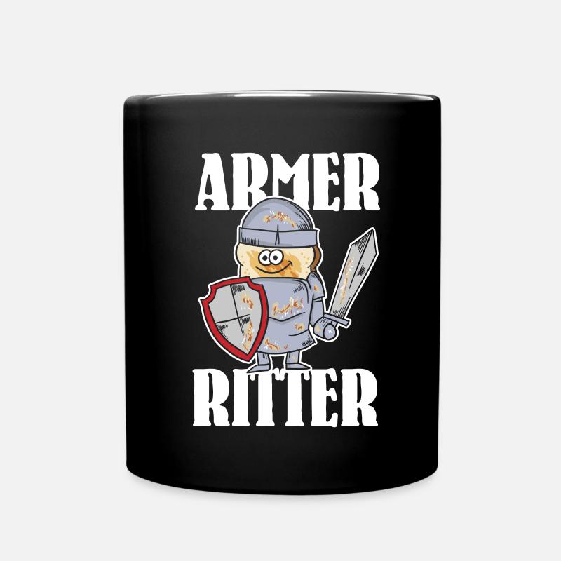 Armer Ritter, Frech Toast - Tasse einfarbig - Schwarz