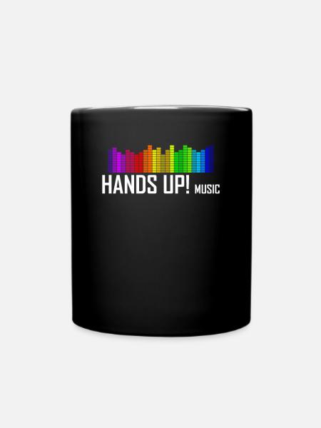Hands Up Music Dancecore Techno Geschenk Festival - Tasse einfarbig - Schwarz