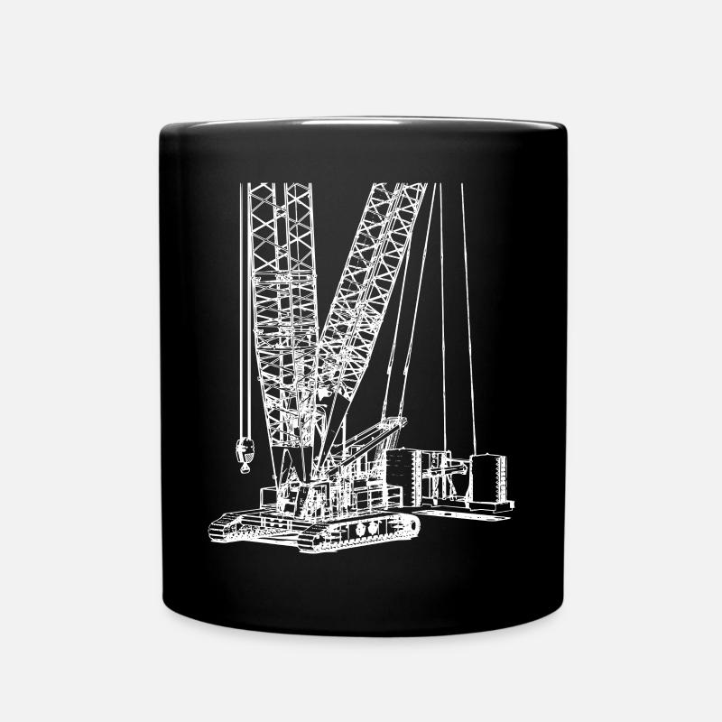 Caterpillar grue sur chenilles blanc 1600 600 - Mug uni - noir