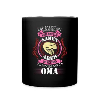 Die wichtigen Menschen nennen mich Oma T-Shirt - Tasse einfarbig - Schwarz - Vorne