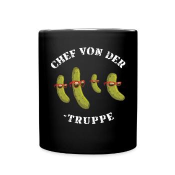 Chef Gurkentruppe Gurke Team Mannschaft Firma cool - Tasse einfarbig - Schwarz - Vorne