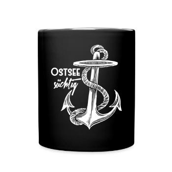 Ostsee-süchtig - Tasse einfarbig - Schwarz - Vorne