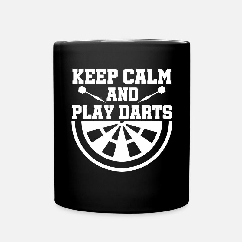 Keep Calm And Play Darts - Tasse einfarbig - Schwarz