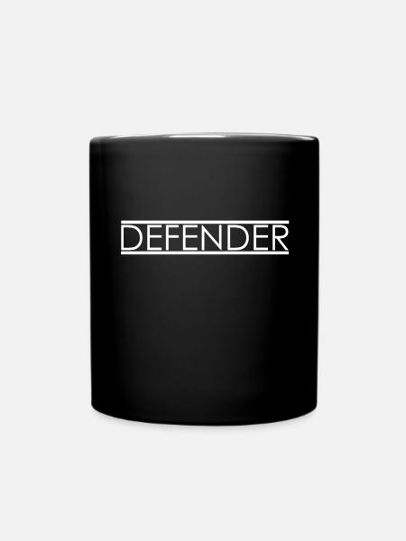 Defender Linien Schriftzug - Tasse einfarbig - Schwarz