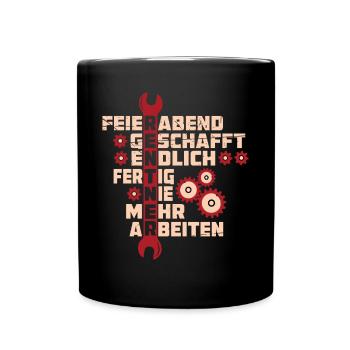 Rentner Ruhestand Ruheständler Spruch Geschenk - Tasse einfarbig - Schwarz - Vorne
