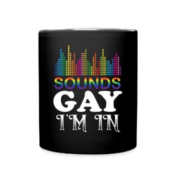 Men saying gay humor gift - Full Colour Mug - black - Front