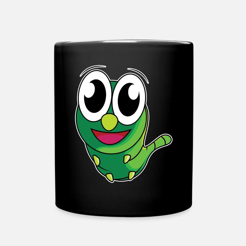 Lustige Raupe - Tasse einfarbig - Schwarz
