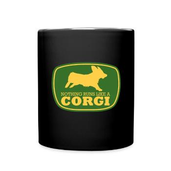 Nichts rennt so wie mein Corgi - Tasse einfarbig - Schwarz - Vorne
