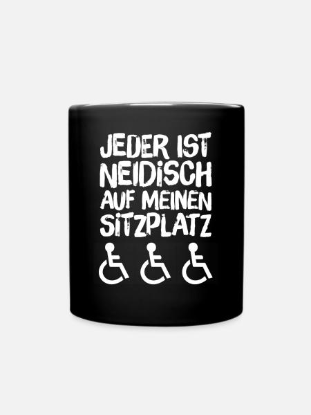 Lustiges Rollstuhlfahrer Design Geschenkidee - Tasse einfarbig - Schwarz