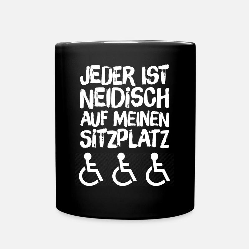 Lustiges Rollstuhlfahrer Design Geschenkidee - Tasse einfarbig - Schwarz