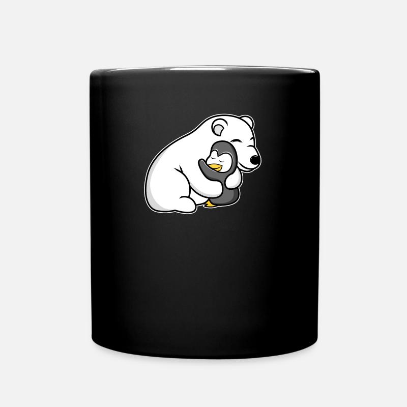 Eisbär Pinguin Liebe Tierliebhaber - Tasse einfarbig - Schwarz