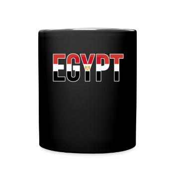 Egypt Flag Bold Typographic - Full Colour Mug - black - Front
