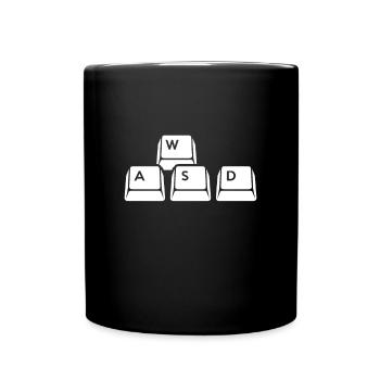 PC Nerd - Clavier de joueur WASD - Mug uni - noir - Devant
