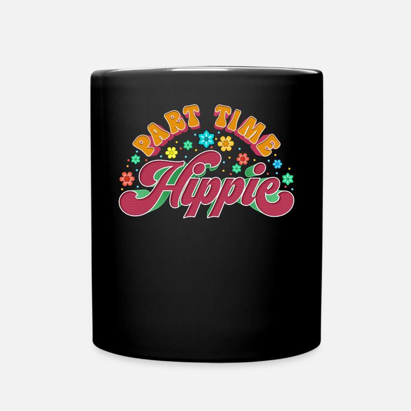 Part Time Hippie - Part Time Hippie Flower Children - Full Colour Mug - black