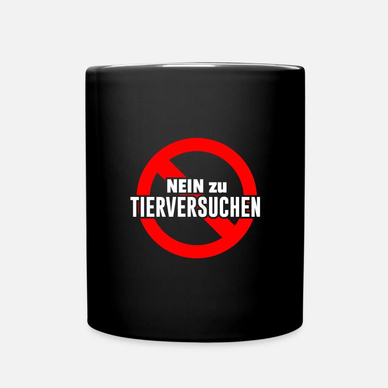 Nein zu Tierversuchen - Tasse einfarbig - Schwarz