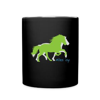 Icelander Isy Horse Rider Horse Riding Pony Party - Full Colour Mug - black - Front