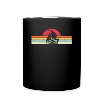 Segeln - Tasse einfarbig - Schwarz - Vorne