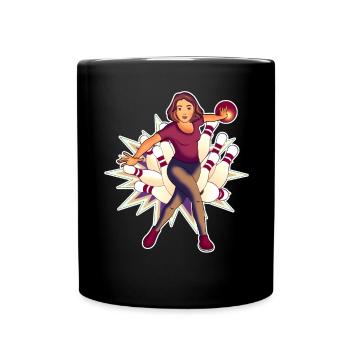 Bowling Queen - Tasse einfarbig - Schwarz - Vorne