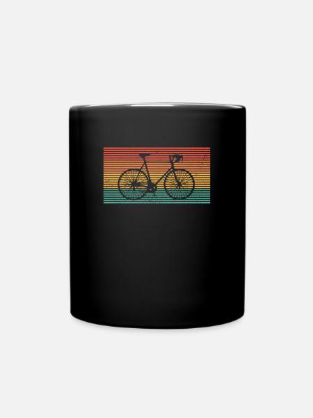 Fahrrad-Vintages Fahrrad-Liebhaber-Geschenk Lustiges Velo Radfahren - Tasse einfarbig - Schwarz