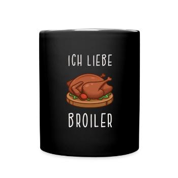 Broiler - DDR Rezept Geschenk - Tasse einfarbig - Schwarz - Vorne