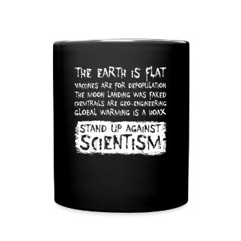 La terre est plate Les vaccins sont destinés à la dépopulation - Mug uni - noir - Devant