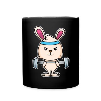 Fitness Bunny - Full Colour Mug - black - Front