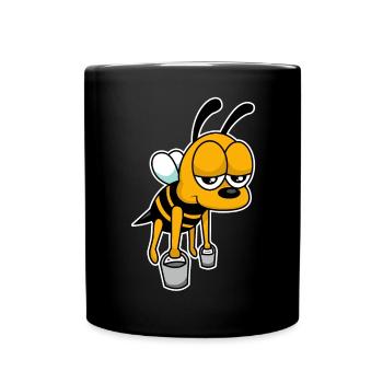 Arbeits-Biene - Tasse einfarbig - Schwarz - Vorne