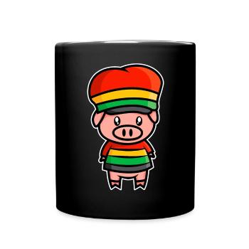 Doux cochon de la Jamaïque - design - Mug uni - noir - Devant