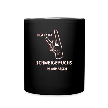 Schweigefuchs Erzieher Pädagoge Lehrer Geschenk - Tasse einfarbig - Schwarz - Vorne
