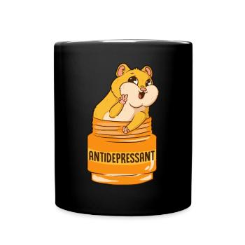 Meerschweinchen Hamster Medizin Happy Pills - Tasse einfarbig - Schwarz - Vorne