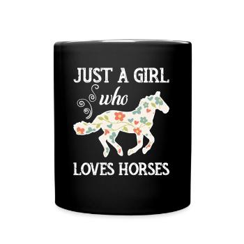 Pferdesprüche Stall Pony Pferd Fan Geschenkidee - Tasse einfarbig - Schwarz - Vorne