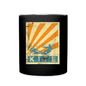 Kitesurfen Surfer Kiten Surfen Meer Fan Geschenk - Tasse einfarbig - Schwarz - Vorne