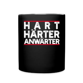 Hart Härter Anwärter Berufsanfänger - Tasse einfarbig - Schwarz - Vorne