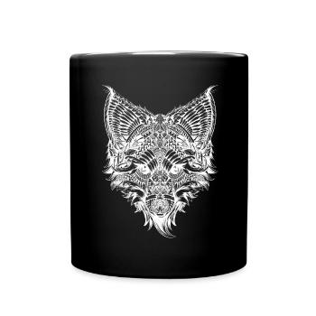 T-shirts d'animaux tribaux de conception de renard de Fuchs | Hommes femmes - Mug uni - noir - Devant