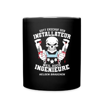 Chemise d’installateur Dieu a créé l’installateur - Mug uni - noir - Devant