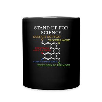 Stand up for Science Science Nerd Gift - Full Colour Mug - black - Front