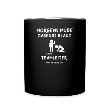 Teamleiter Führungskraft Chef Geschenk Lustig - Tasse einfarbig - Schwarz - Vorne